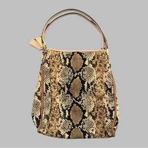 COACH Vintage Madison Phoebe Canvas Python Snakeskin Shoulder Bag